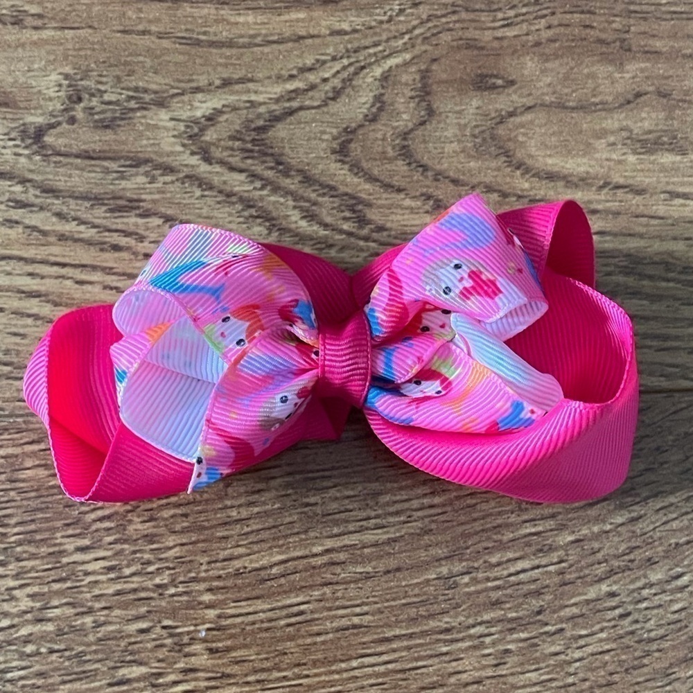 handmade pink mermaid hair bow clip